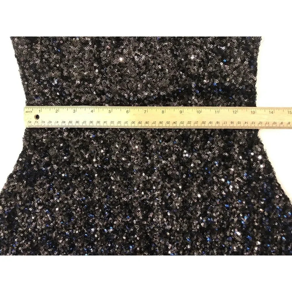 Dress the Population Black Sequined Cocktail Dress Exposed Back Zipper Size S - Picture 6 of 8